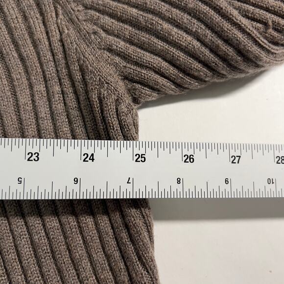 Eileen Fisher L Womens Brown Open Cardigan Sweater Wool Mohair Trim *flaw - Picture 9 of 10